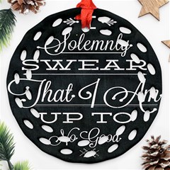 I Solemnly Swear Harry Potter Ornament (round Filigree) by nate14shop