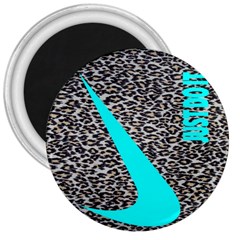 Just Do It Leopard Silver 3  Magnets by nate14shop