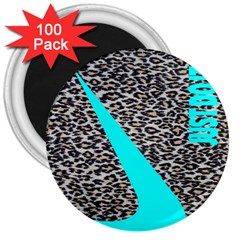 Just Do It Leopard Silver 3  Magnets (100 Pack) by nate14shop