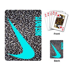 Just Do It Leopard Silver Playing Cards Single Design (rectangle)