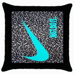 Just Do It Leopard Silver Throw Pillow Case (black) by nate14shop