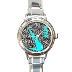 Just Do It Leopard Silver Round Italian Charm Watch by nate14shop