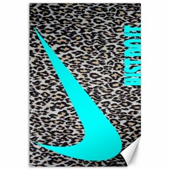 Just Do It Leopard Silver Canvas 12  X 18  by nate14shop