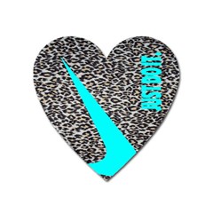 Just Do It Leopard Silver Heart Magnet