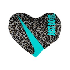 Just Do It Leopard Silver Standard 16  Premium Heart Shape Cushions by nate14shop