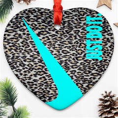 Just Do It Leopard Silver Heart Ornament (two Sides)