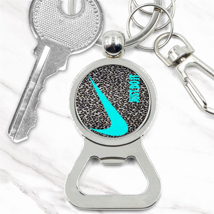 Just Do It Leopard Silver Bottle Opener Key Chain