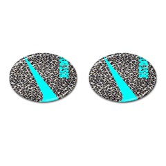 Just Do It Leopard Silver Cufflinks (oval)