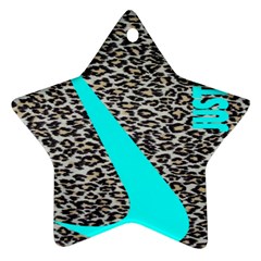 Just Do It Leopard Silver Star Ornament (two Sides) by nate14shop