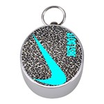 Just Do It Leopard Silver Mini Silver Compasses Front