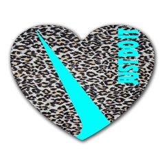 Just Do It Leopard Silver Heart Mousepads by nate14shop