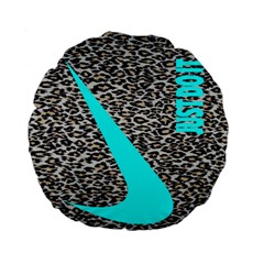 Just Do It Leopard Silver Standard 15  Premium Flano Round Cushions by nate14shop