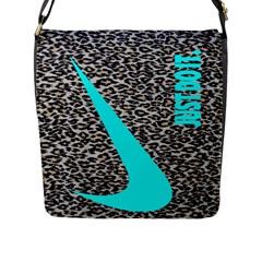 Just Do It Leopard Silver Flap Closure Messenger Bag (l) by nate14shop