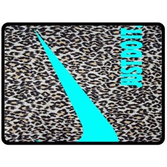 Just Do It Leopard Silver Fleece Blanket (large)  by nate14shop