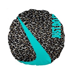 Just Do It Leopard Silver Standard 15  Premium Round Cushions by nate14shop