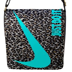 Just Do It Leopard Silver Flap Closure Messenger Bag (s) by nate14shop