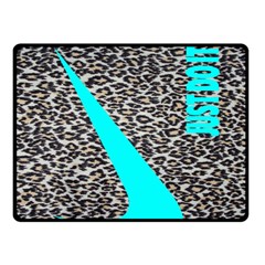 Just Do It Leopard Silver Double Sided Fleece Blanket (small)  by nate14shop