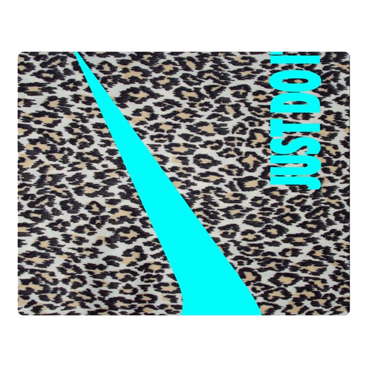 Just Do It Leopard Silver Double Sided Flano Blanket (Large) 