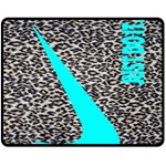 Just Do It Leopard Silver Double Sided Fleece Blanket (Medium)  58.8 x47.4  Blanket Front