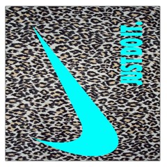 Just Do It Leopard Silver Square Satin Scarf (36  X 36 ) by nate14shop