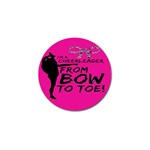 Bow To Toe Cheer Pink Golf Ball Marker Front