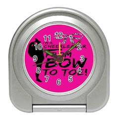 Bow To Toe Cheer Pink Travel Alarm Clock by nate14shop