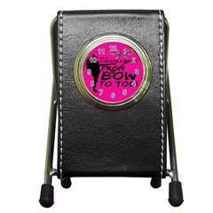 Bow To Toe Cheer Pink Pen Holder Desk Clock by nate14shop