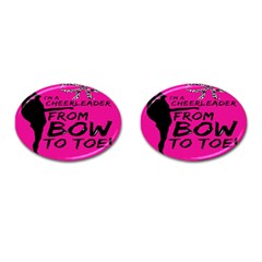 Bow To Toe Cheer Pink Cufflinks (oval) by nate14shop