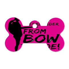 Bow To Toe Cheer Pink Dog Tag Bone (two Sides) by nate14shop