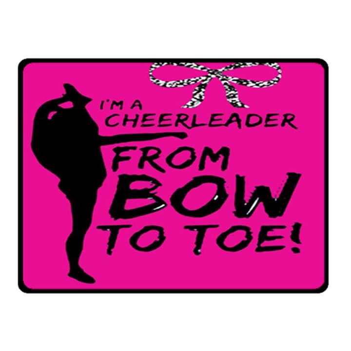 Bow To Toe Cheer Pink Double Sided Fleece Blanket (Small) 