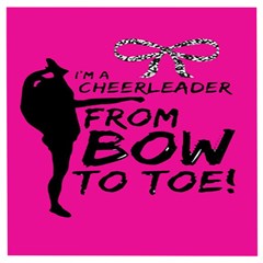 Bow To Toe Cheer Pink Wooden Puzzle Square by nate14shop