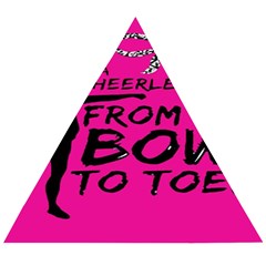 Bow To Toe Cheer Pink Wooden Puzzle Triangle by nate14shop