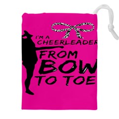 Bow To Toe Cheer Pink Drawstring Pouch (4xl) by nate14shop