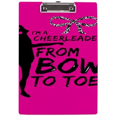 Bow To Toe Cheer Pink A4 Clipboard by nate14shop