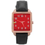 Pokedex Rose Gold Leather Watch  Front