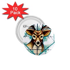 Deer-unicorn-tattoo-drawing-vector-watercolor 1 75  Buttons (10 Pack)