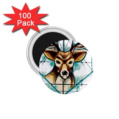 Deer-unicorn-tattoo-drawing-vector-watercolor 1 75  Magnets (100 Pack) 