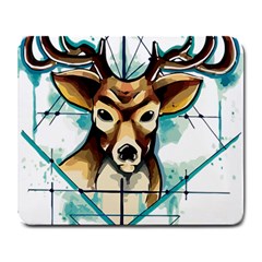 Deer-unicorn-tattoo-drawing-vector-watercolor Large Mousepads