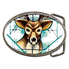 Deer-unicorn-tattoo-drawing-vector-watercolor Belt Buckles