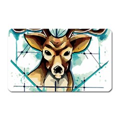 Deer-unicorn-tattoo-drawing-vector-watercolor Magnet (rectangular)