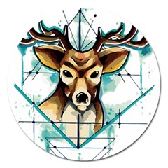 Deer-unicorn-tattoo-drawing-vector-watercolor Magnet 5  (round) by Jancukart