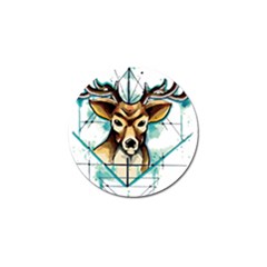 Deer-unicorn-tattoo-drawing-vector-watercolor Golf Ball Marker