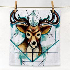 Deer-unicorn-tattoo-drawing-vector-watercolor Face Towel