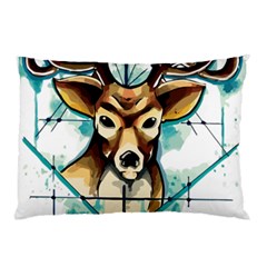 Deer-unicorn-tattoo-drawing-vector-watercolor Pillow Case by Jancukart