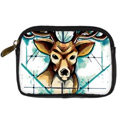 Deer-unicorn-tattoo-drawing-vector-watercolor Digital Camera Leather Case by Jancukart