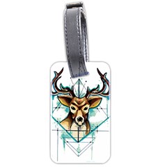 Deer-unicorn-tattoo-drawing-vector-watercolor Luggage Tag (two Sides)