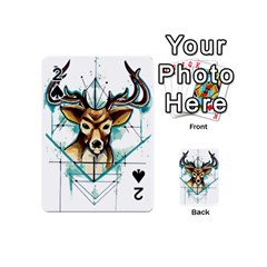 Deer-unicorn-tattoo-drawing-vector-watercolor Playing Cards 54 Designs (mini) by Jancukart