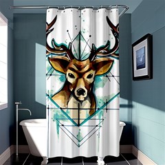 Deer-unicorn-tattoo-drawing-vector-watercolor Shower Curtain 36  X 72  (stall) 