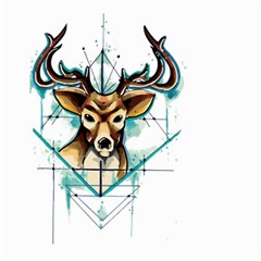 Deer-unicorn-tattoo-drawing-vector-watercolor Large Garden Flag (two Sides)