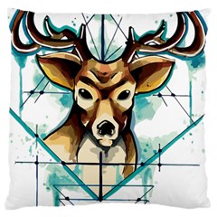 Deer-unicorn-tattoo-drawing-vector-watercolor Large Cushion Case (two Sides)